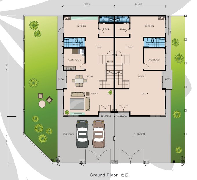 cluster house ground floorplan