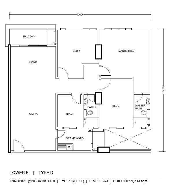 4 bedroom floorplan