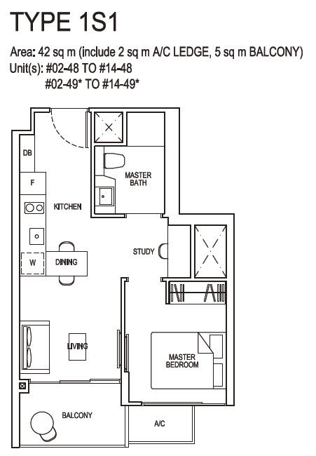 1 Bedroom plus Study