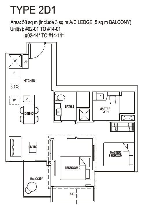 2 bedroom Deluxe 2D1