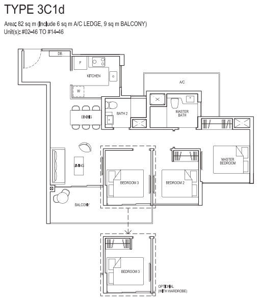 3bedroom 3C1d