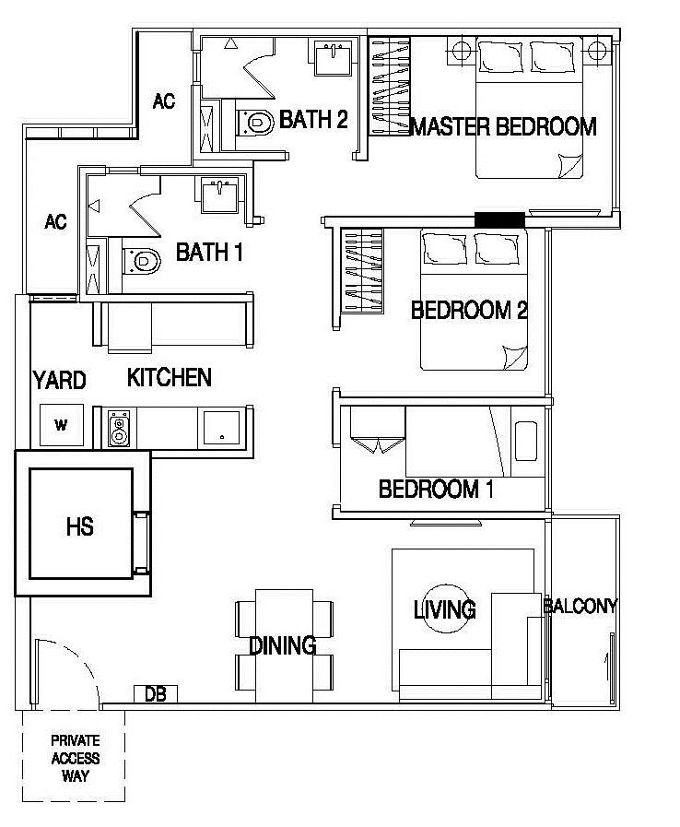 type 3A2 floor plan