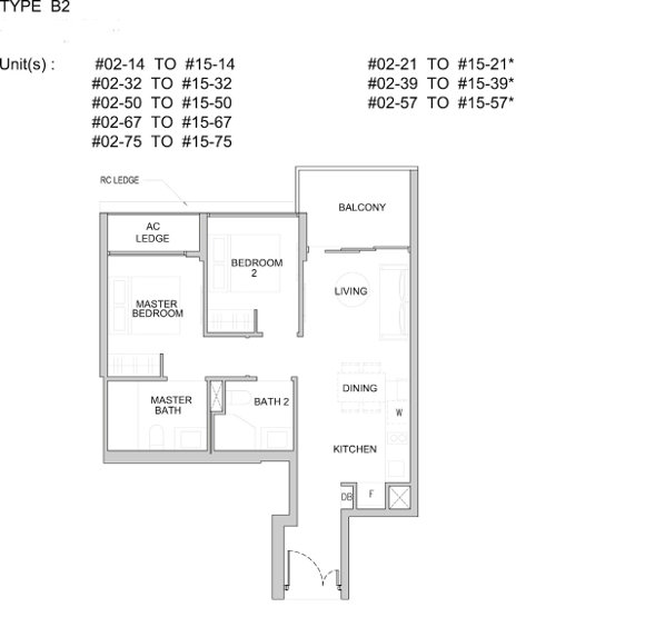 2 bedroom floor plan