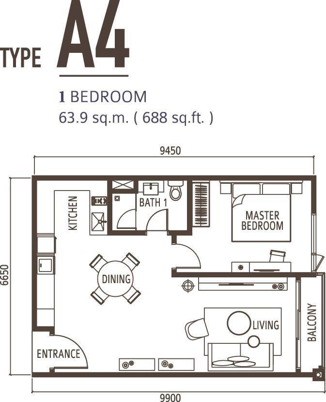 1 Bedroom Type A4