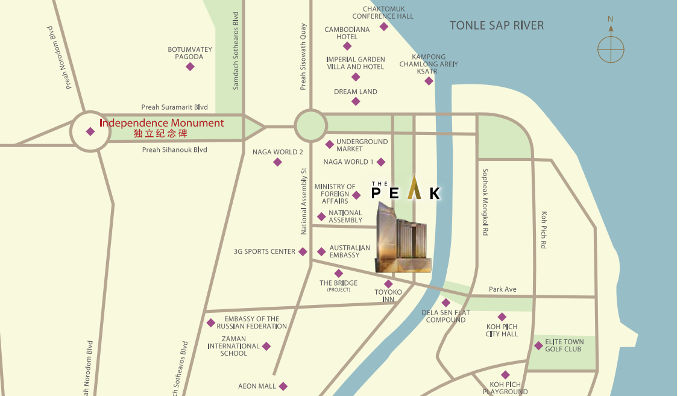 the peak @ cambodia location map