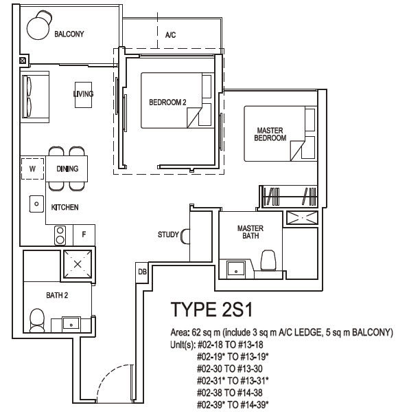 2 bedroom plus study