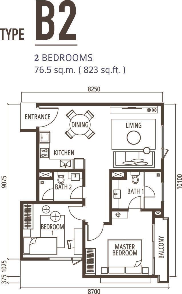 2 Bedroom Type B2