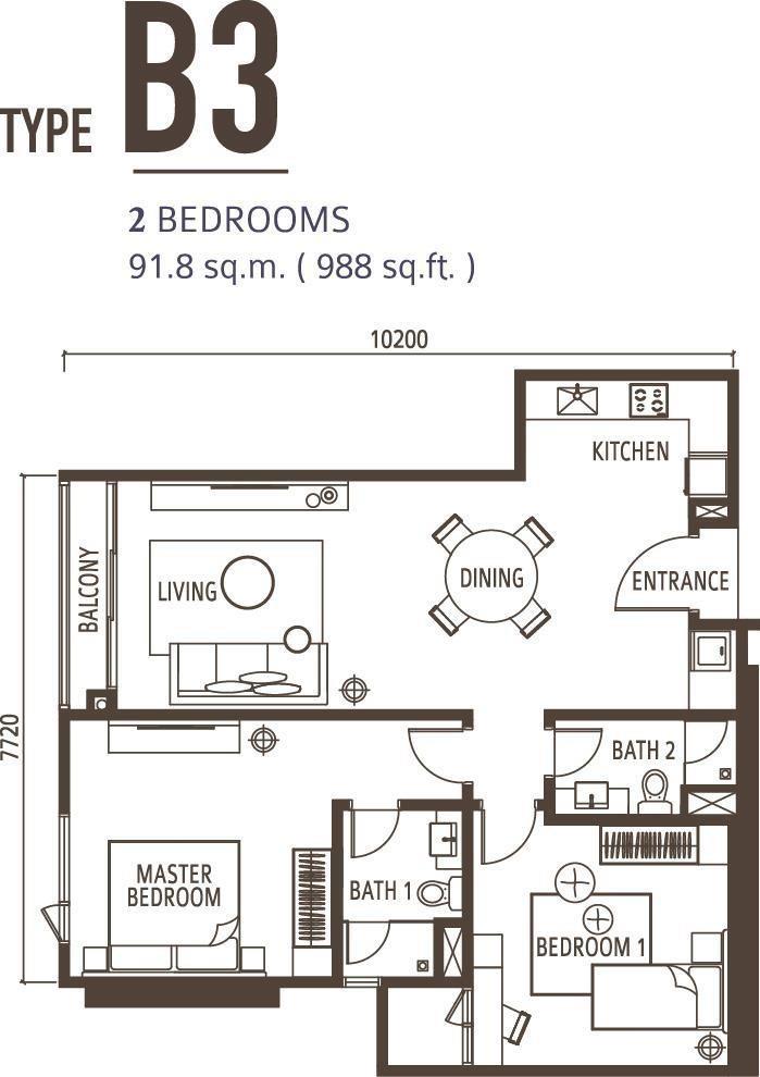 2 Bedroom Type B3